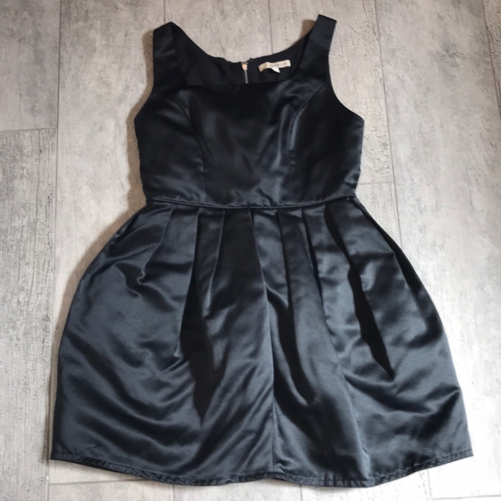 Black satin cocktail dress size large